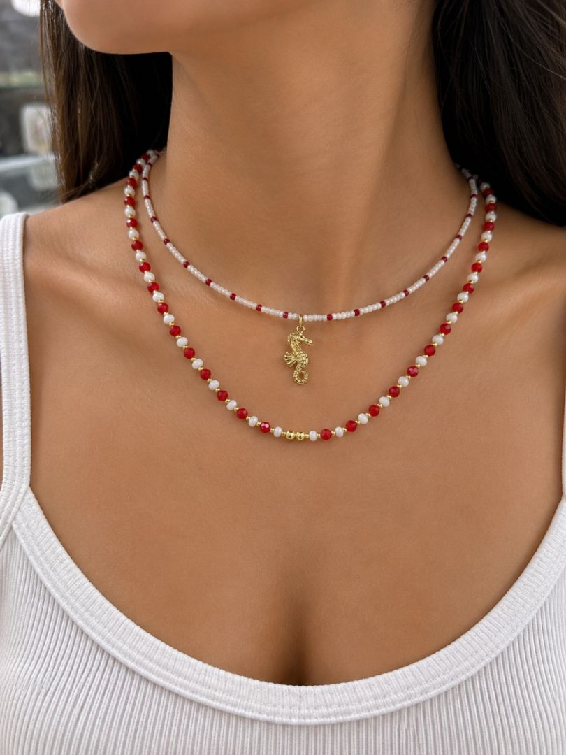 Collar Tejido Mostacilla Mar