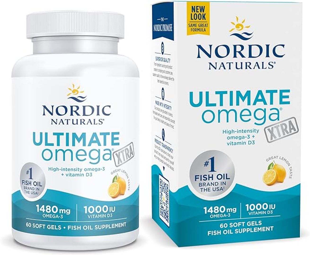 Omega 3  xtra 1480mg vitamina D3  1000IU  60 softgels NORDIC