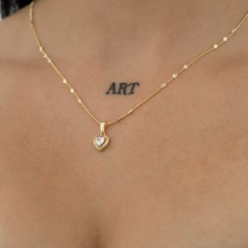 Imagen del producto Cadena destellos y dije corazon de colores 