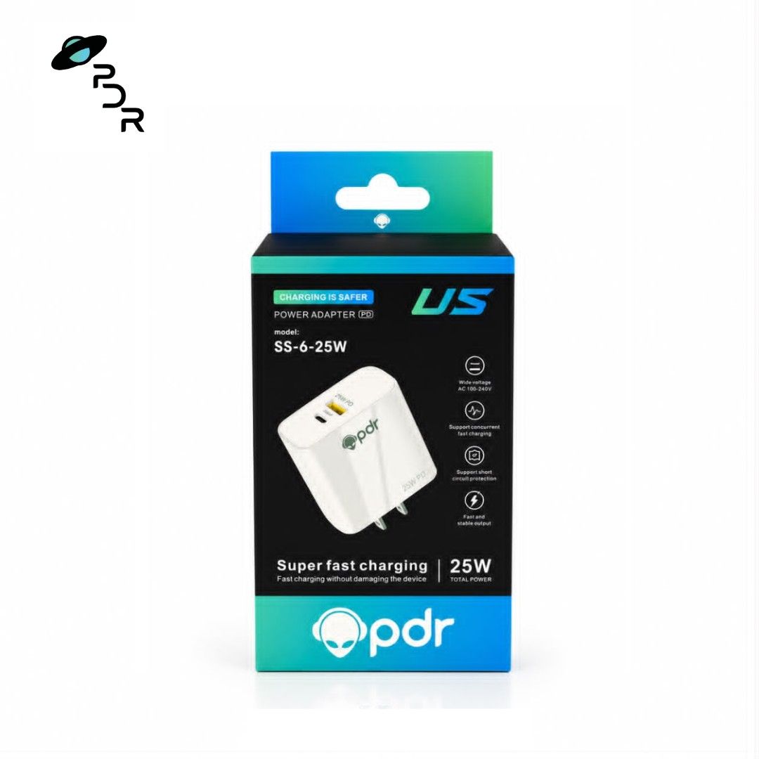 CABEZA DOBLE PUERTO USB-TC PDR SS625W