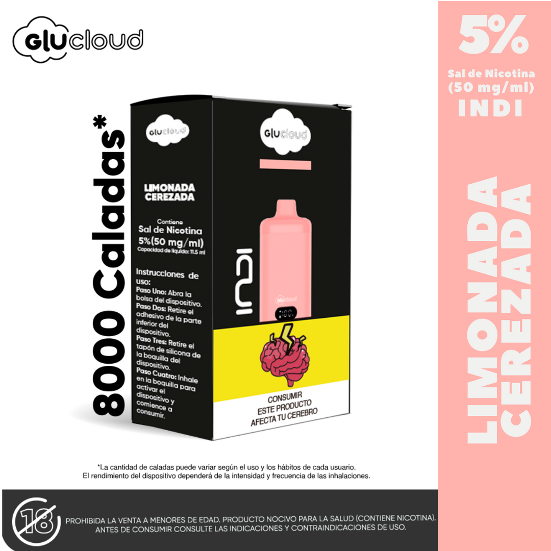 Glucloud Limonada Cerezada Indi 8000 Puffs