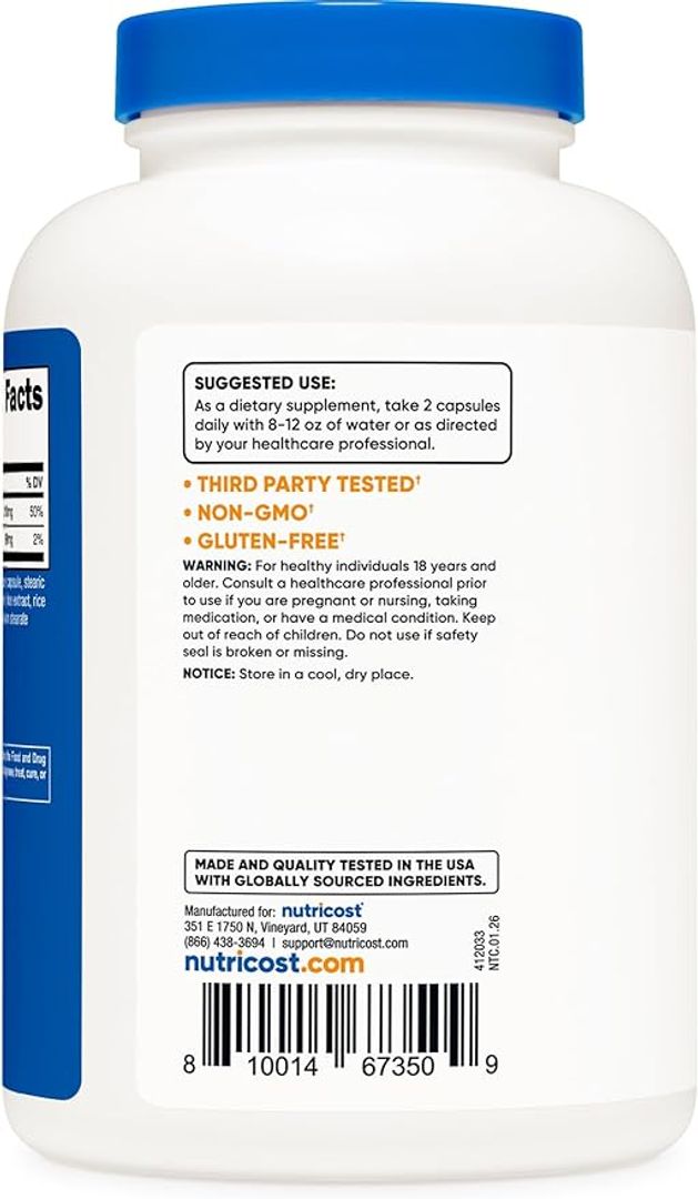 Potasio (99 mg) Citratos de magnesio (210 mg), 240 CAP Nutricost 