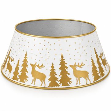 Imagen del producto PIE DE ARBOL METALICO BLANCO CON DORADO