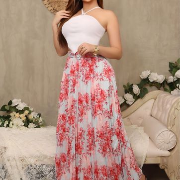 FALDA FLORES PLISADA - imagen 1