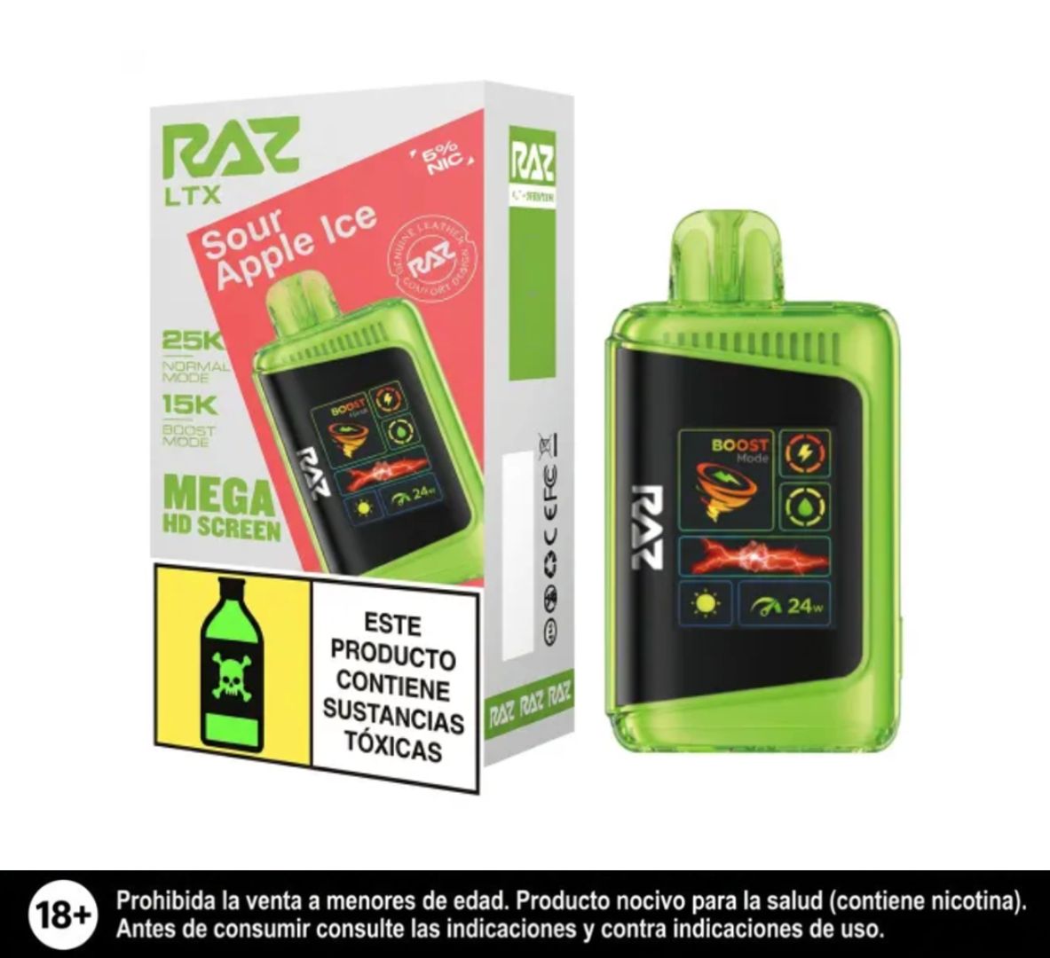 Raz Sour Apple Ice 25.000 Puffs