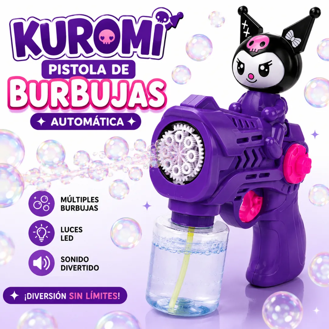 Pistola de burbujas Kuromi