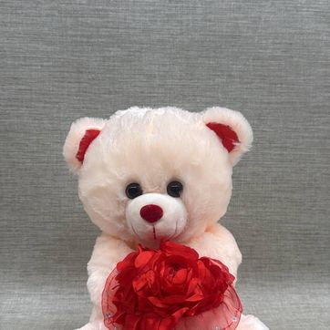 Imagen del producto OSO CREMA CON RAMO DE 30 CM 