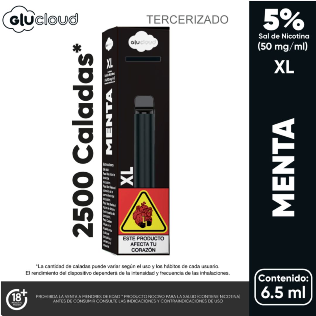 Vape Glucloud Xl Menta 2500 Puffs