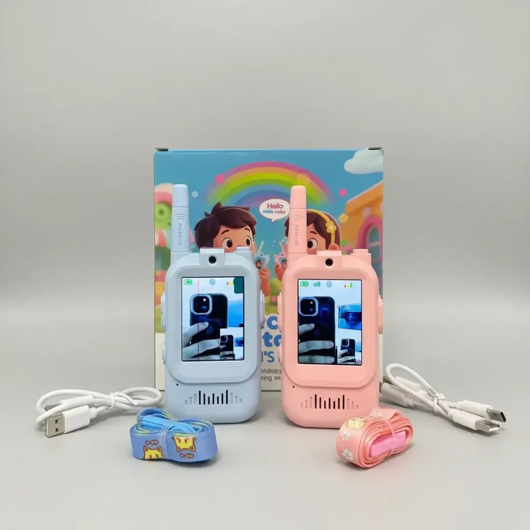 WALKIE TALKIE INTERCOMUNICADOR INFANTIL CON PANTALLA Y CAMARA RECARGABLES