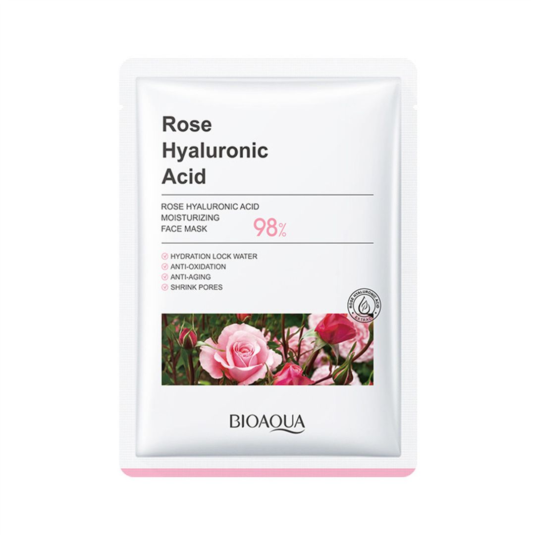 Mascarilla facial de rosas y ácido hialurónico 