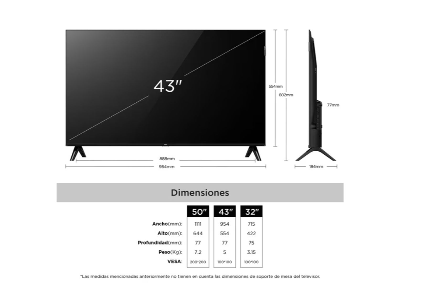 TELEVISOR TCL 43'' S5K FHD QLED