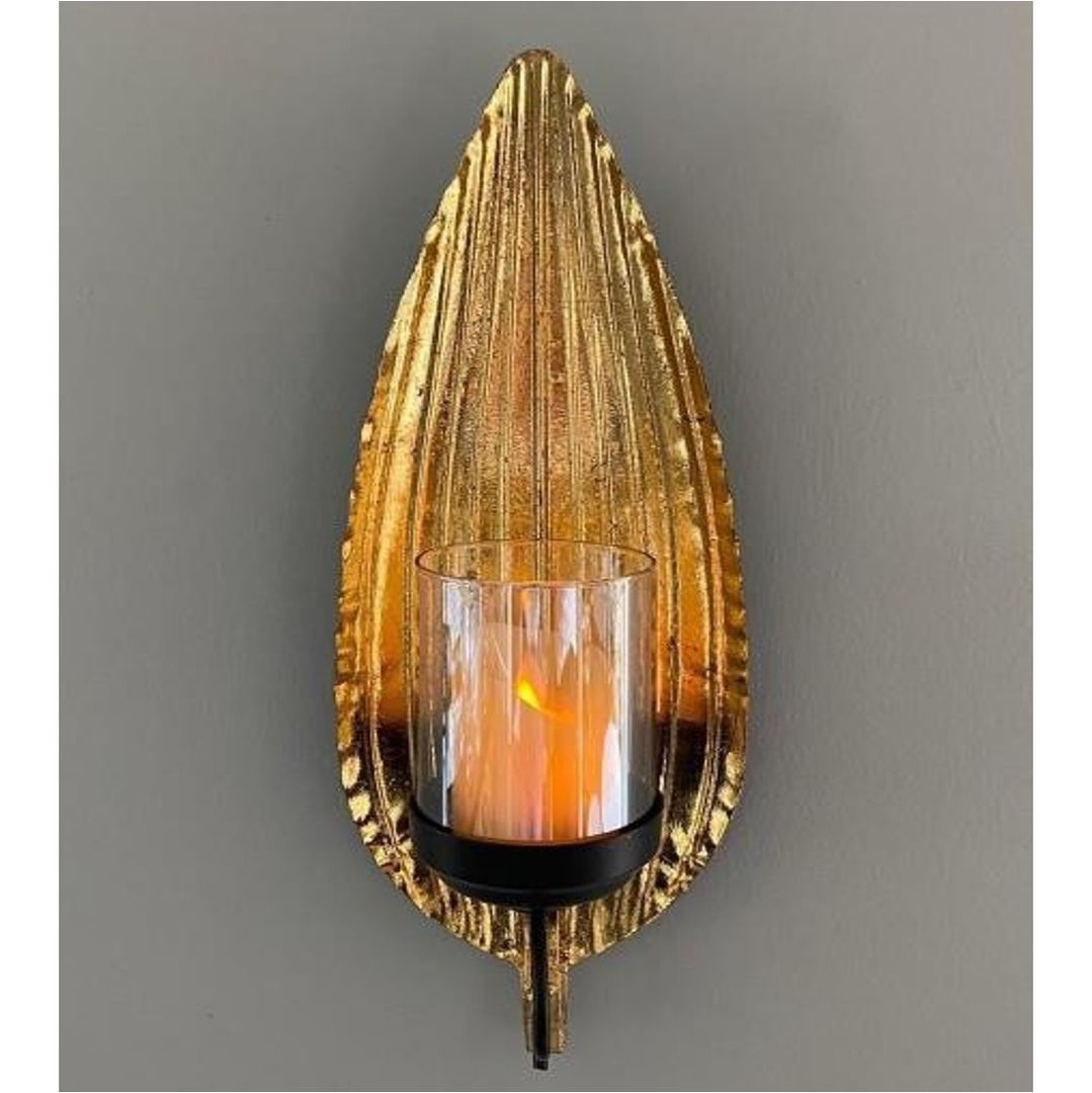 portavela metal dorado 