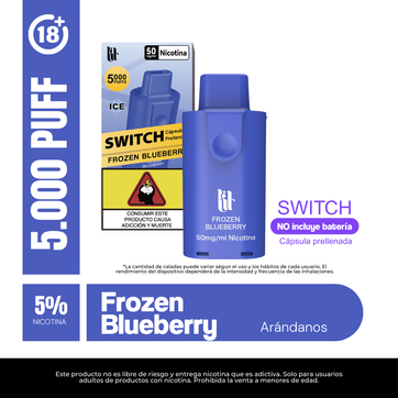 Imagen del producto Lit Pod Switch Frozen Blueberry 5% Nic 5.000 Puffs