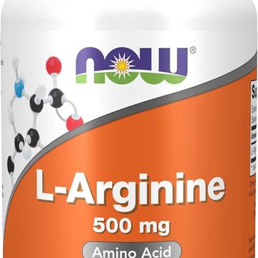  L arginina 500 mg, precursor de óxido nítrico, aminoácidos, 250 cap NOW - imagen 1