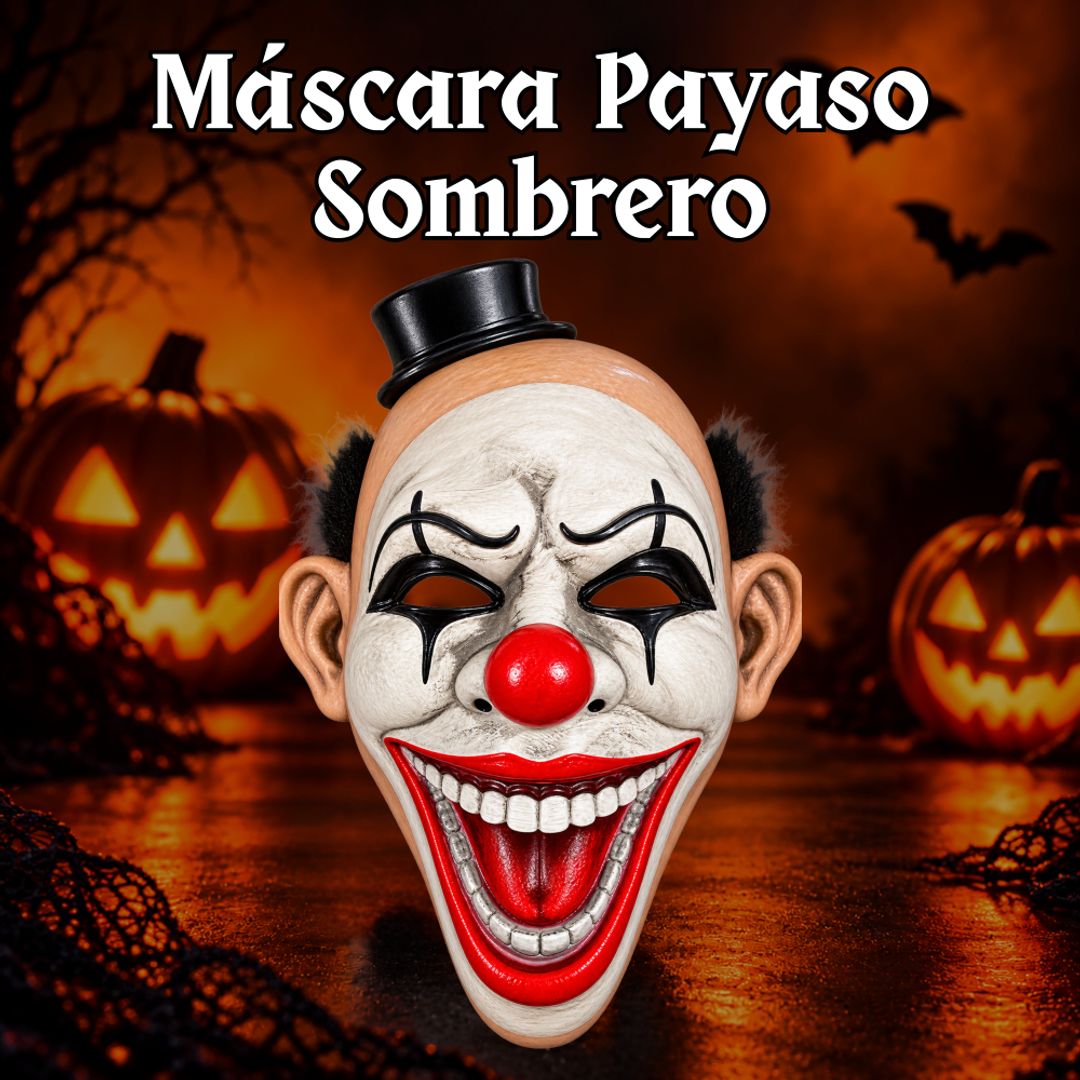 Máscara Payaso Sombrero 