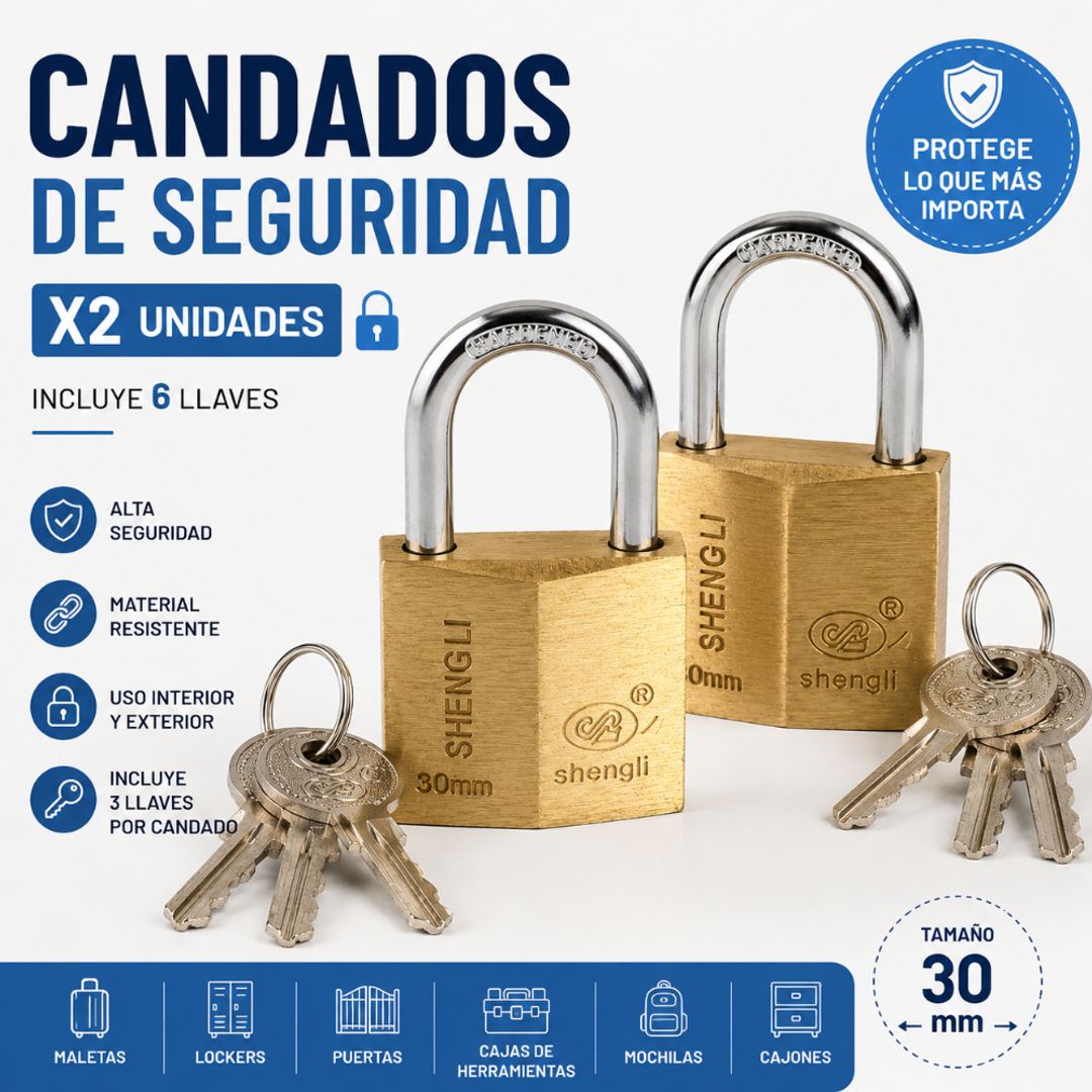 Candado 30 mm x2 unidades