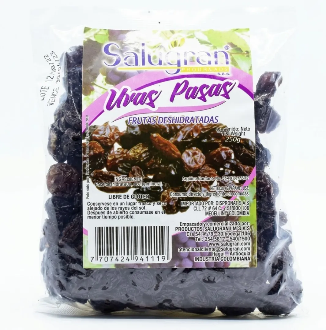 UVA PASAS X 500GR SALUGRAN