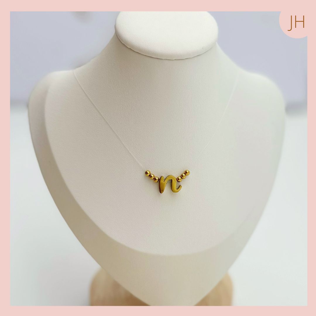 Collar Invisible Inicial N en Acero