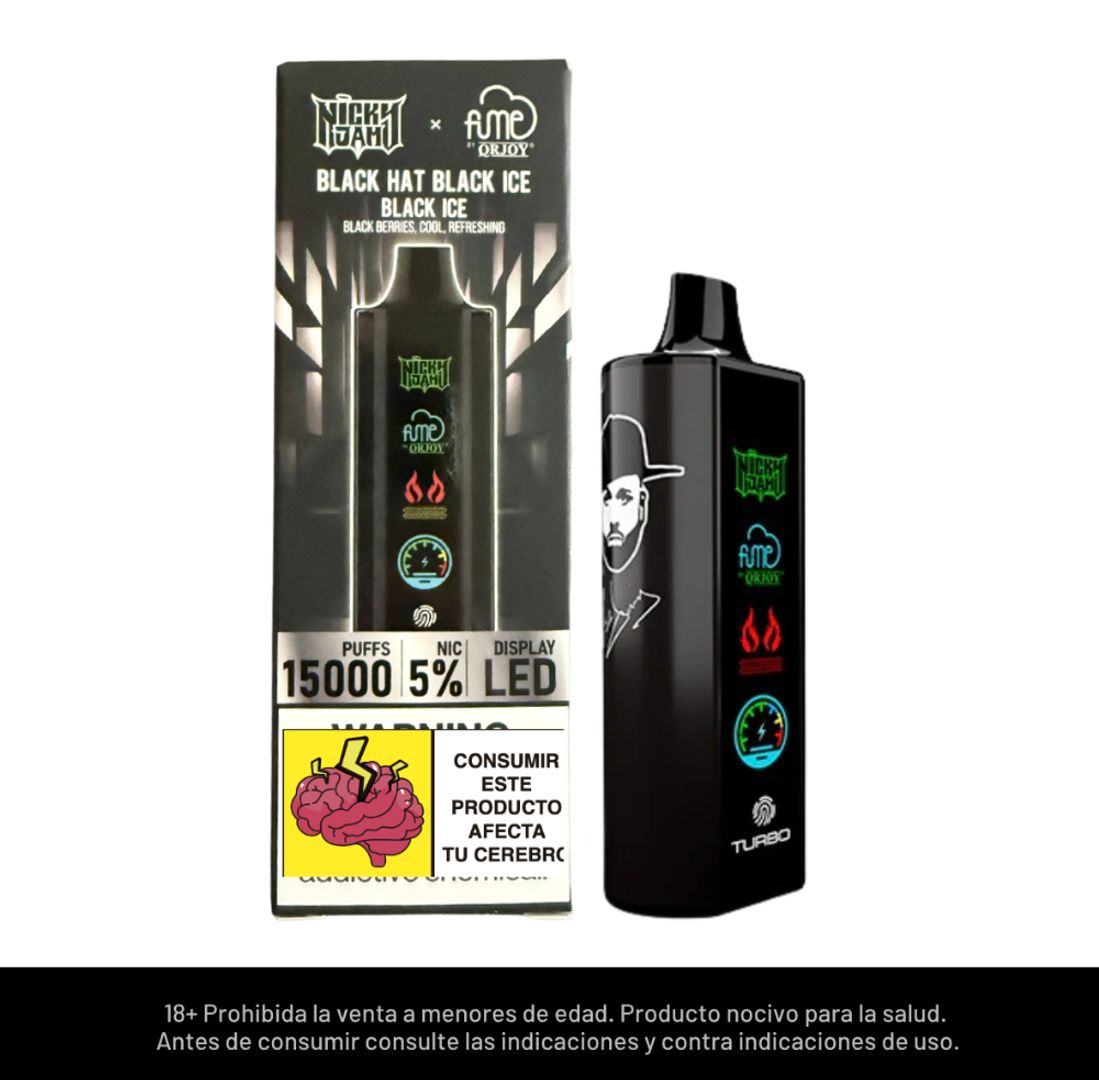 Fume Nicky Jam Black Hat Black Ice 15.000 Puffs