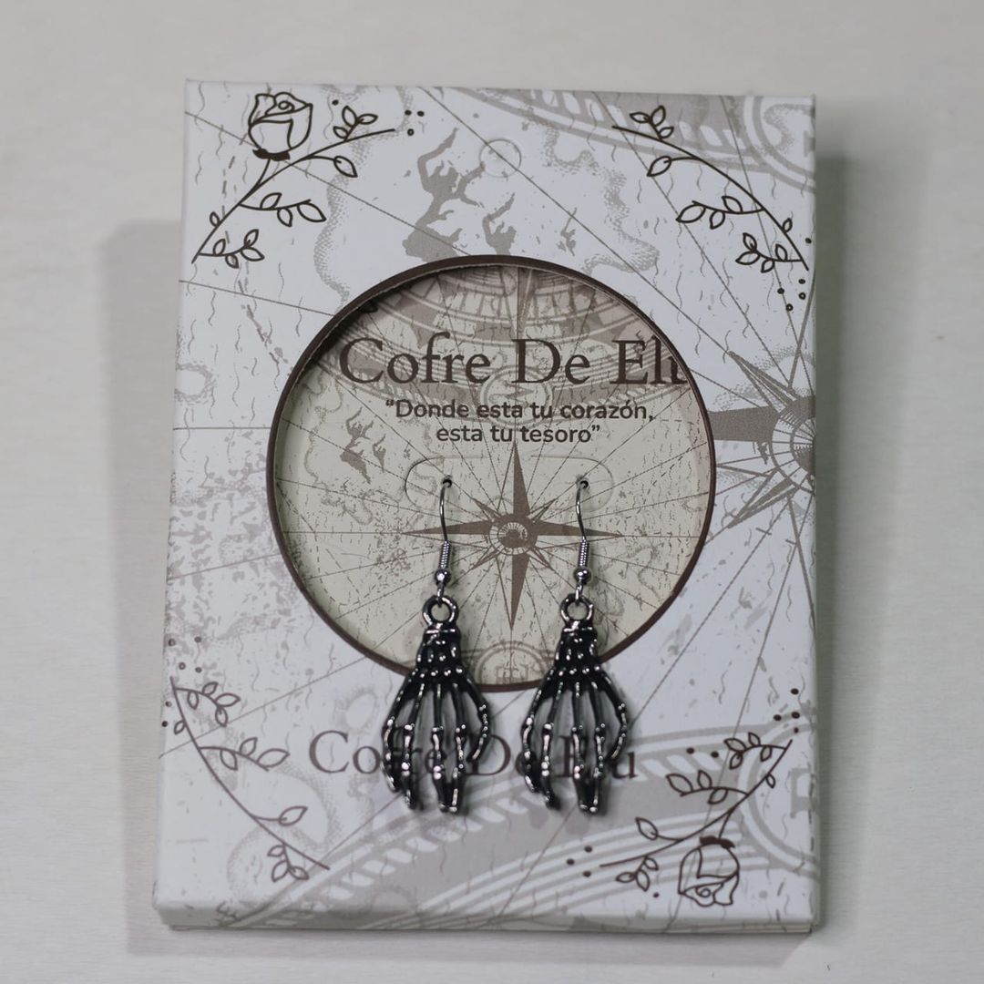 ARETES MANO ESQUELETO