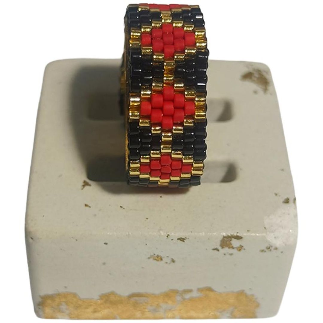 Anillo Tejido en Miyuki Patrón Diamante