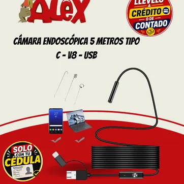 Imagen del producto CÁMARA ENDOSCÓPICA 5 METROS TIPO C - V8 - USB