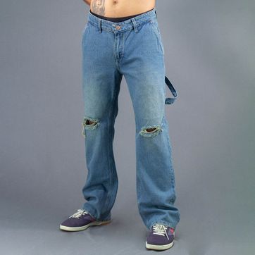 JEANS OVER CARPINTERO AZUL VERDOSO - imagen 1