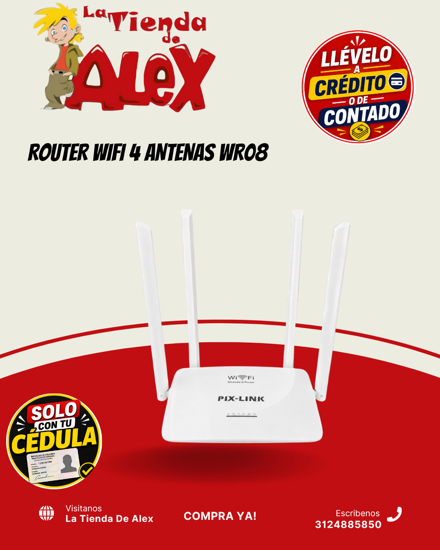 ROUTER WIFI 4 ANTENAS WR08