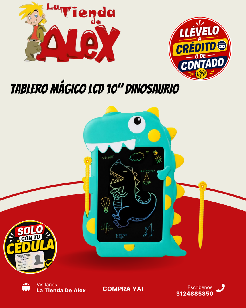 TABLERO MÁGICO LCD 10" DINOSAURIO