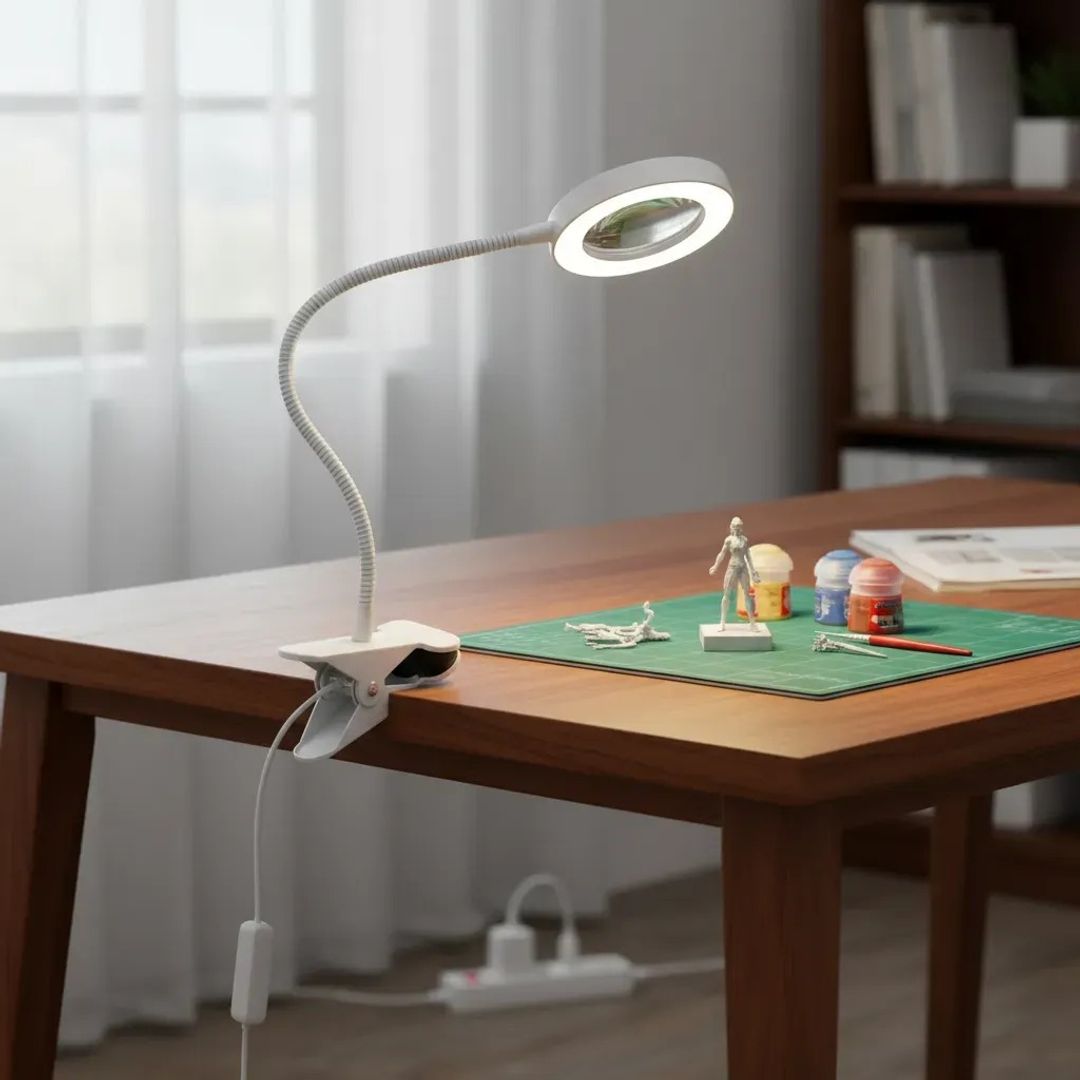 Lámpara LED con Lupa 20X y Brazo Ajustable