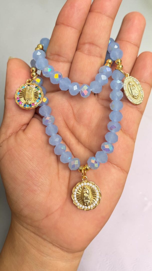Denario pulsera azul claro