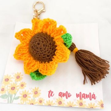 Imagen del producto LLAVERO GIRASOL CON BORLA