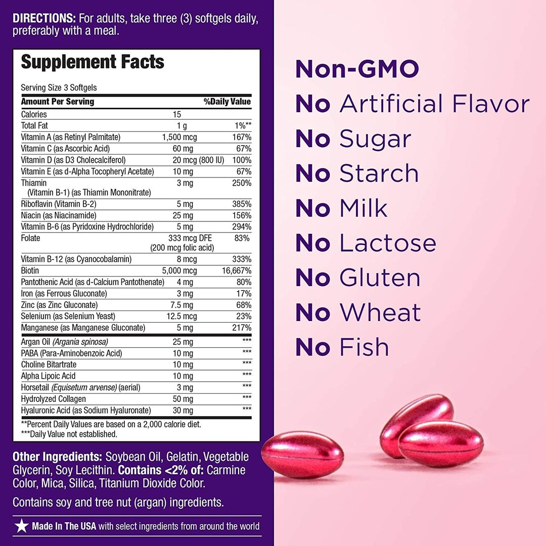 NATURES BOUNTY Suplemento Cabello, Piel, Uñas x150