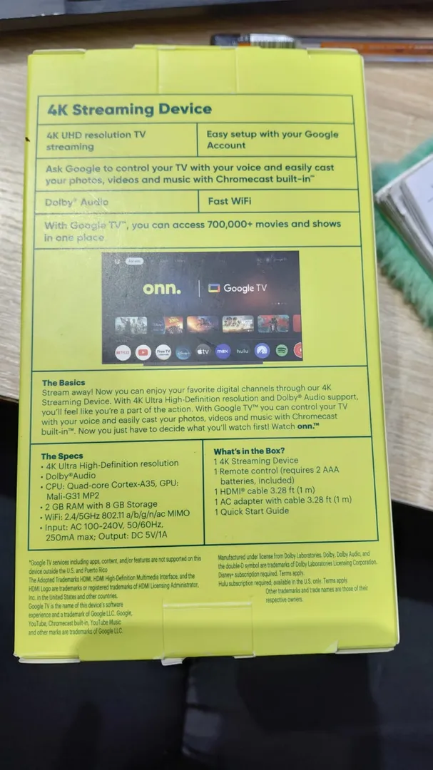 WATCH ONN 4K ORIGINAL COMANDO DE VOZ