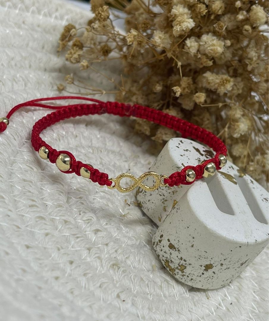 Pulsera infinito diamantada balin liso 4mm y 5mm