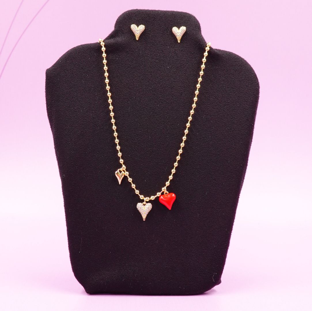 CADENA DOS CORAZONES + TOPO - CCS108