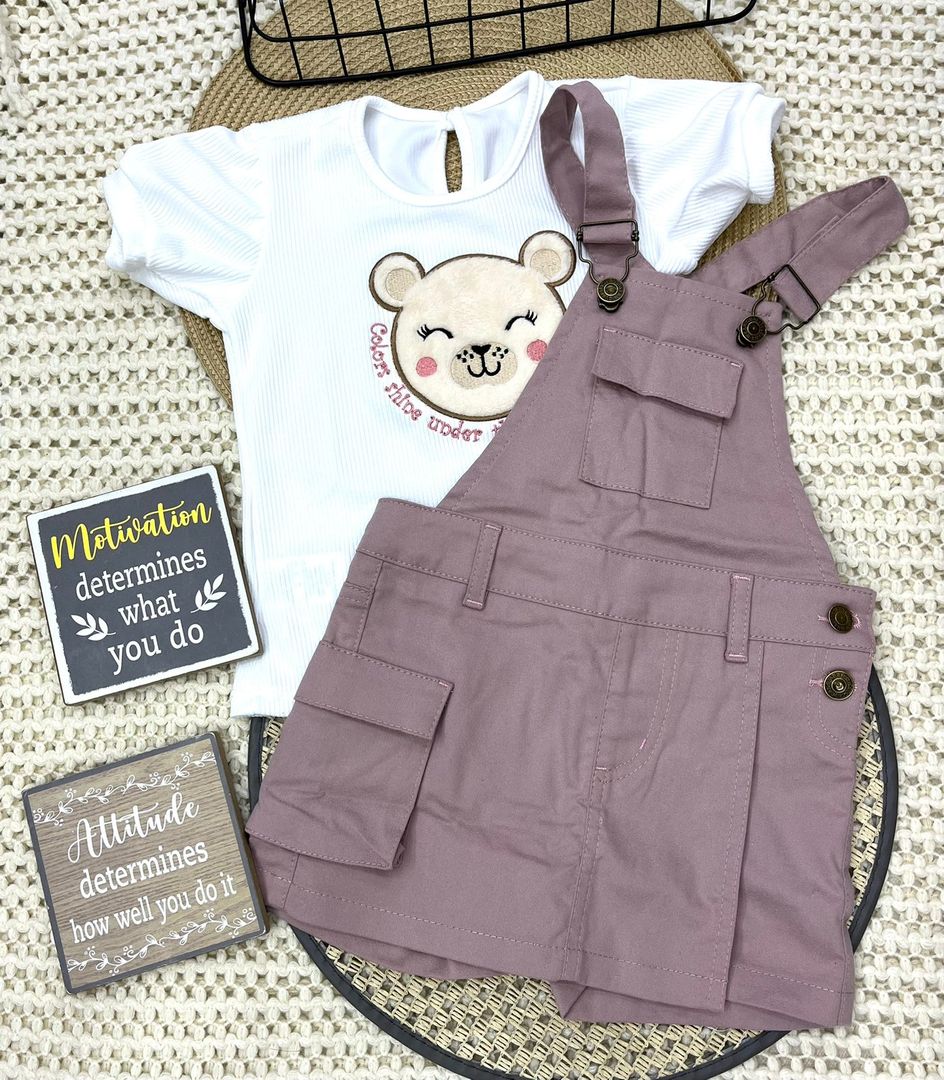 overol shorts bebita