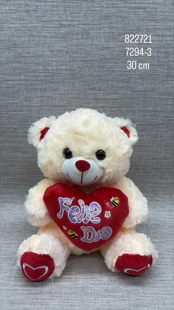 OSO CON CORAZÓN "FELIZ DÍA" 30 CM