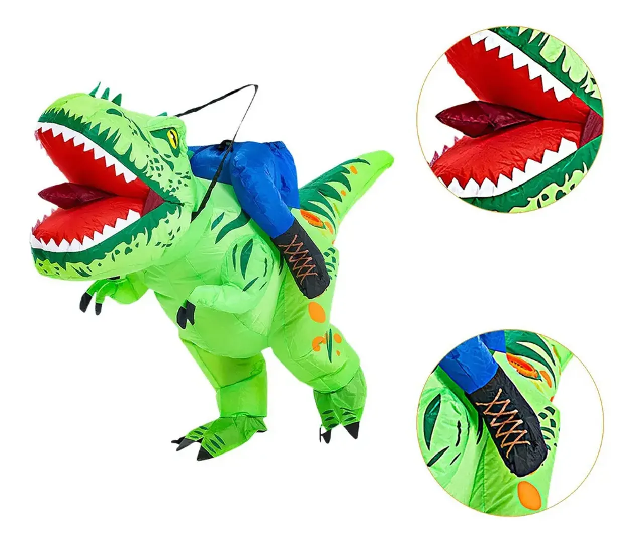 DISFRAZ INFLABLE DE DINOSAURIO REX TALLA L y M