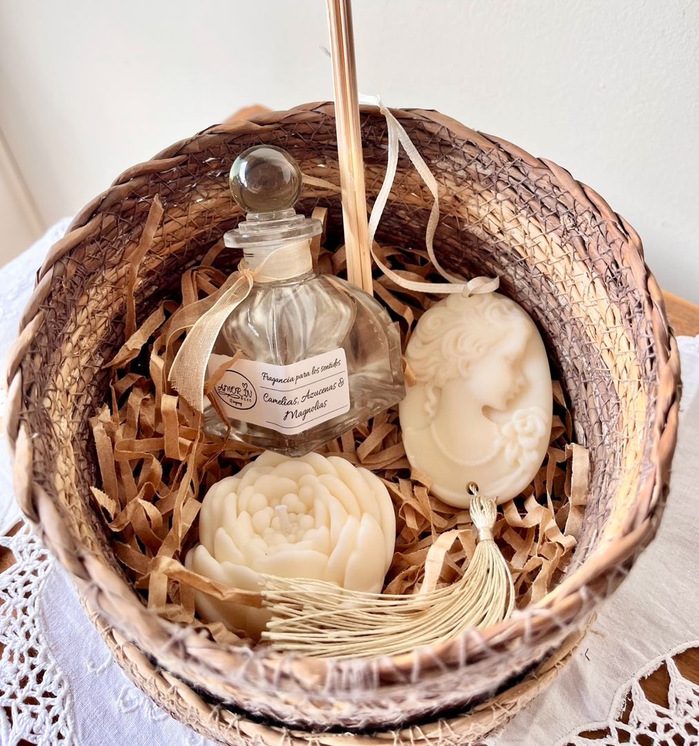 Set Obsequio Canastito Fibras Naturales 