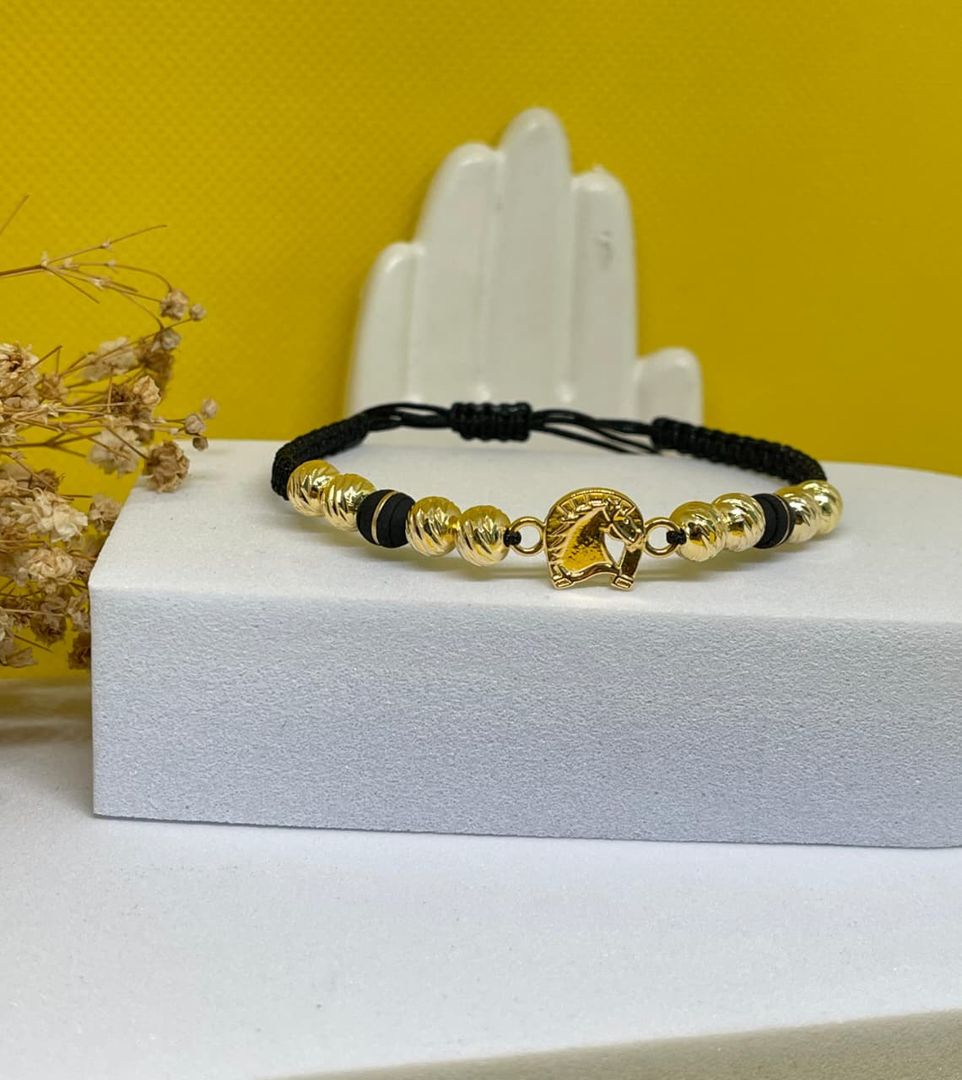 Pulsera herradura caballo balin 6mm italy