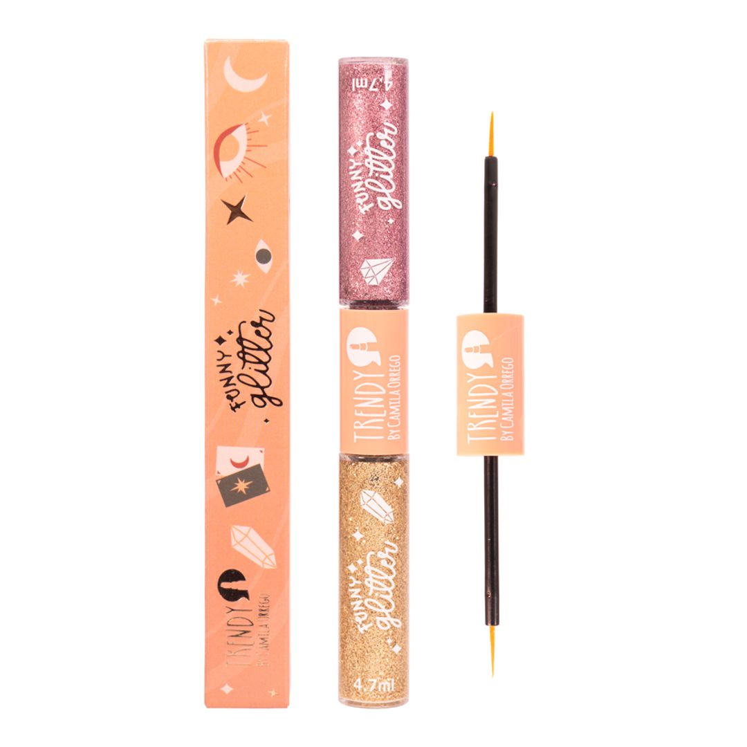 DELINEADOR DOBLE FUNNY GLITTER TRENDY