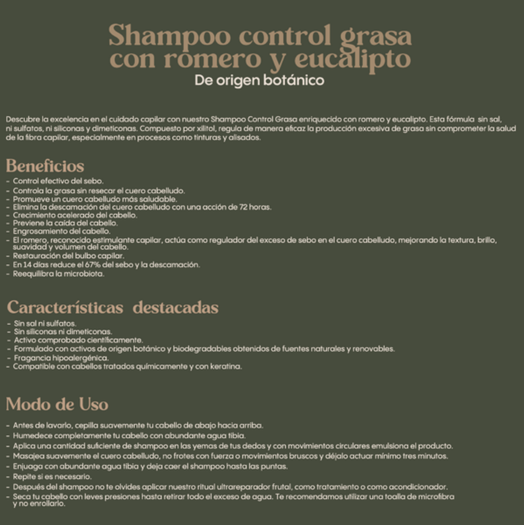 SHAMPOO ROMERO Y EUCALIPTO RITUAL BOTANICO