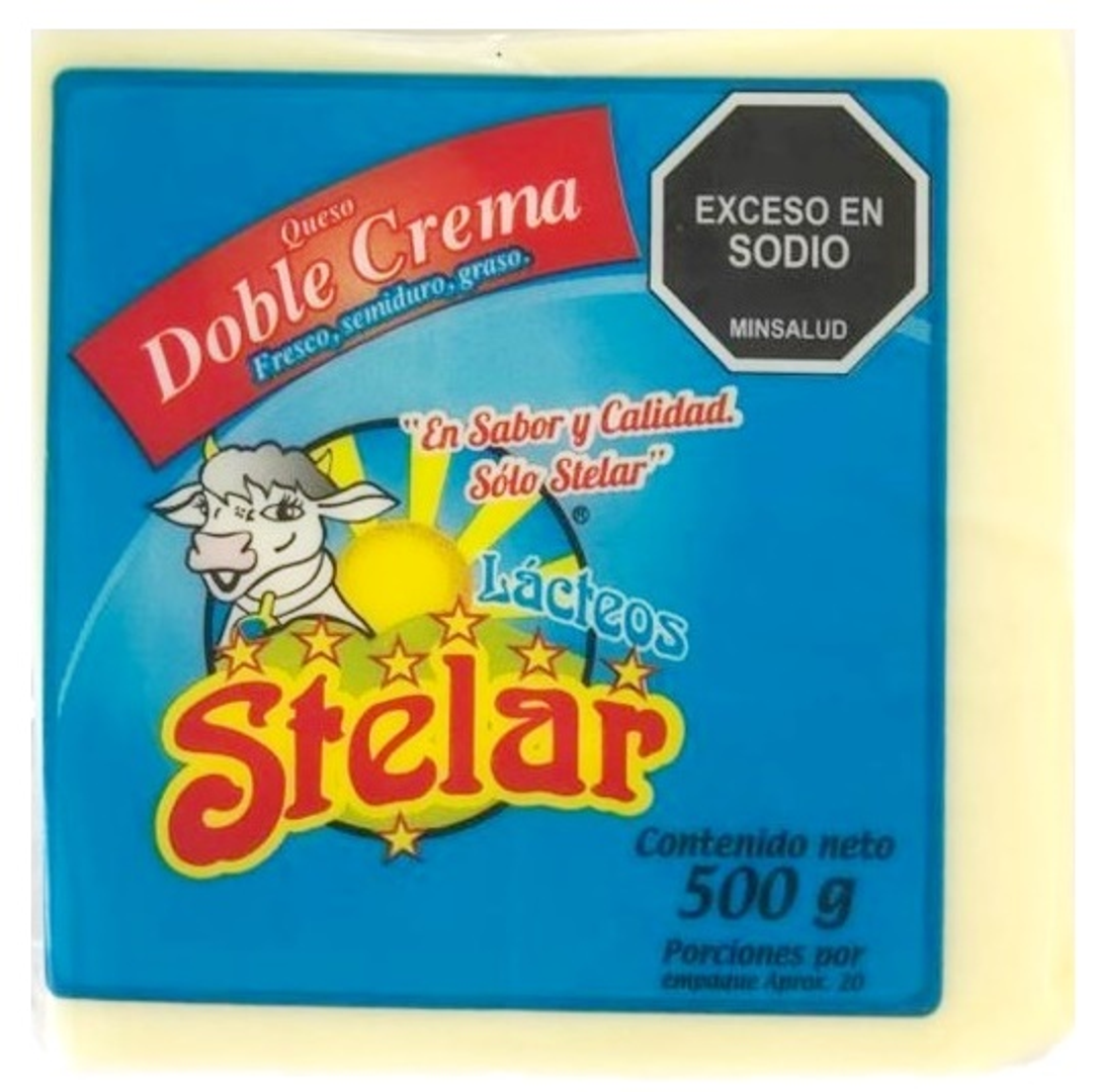 QUESO DOBLE CREMA BLOQUE STELAR*500G