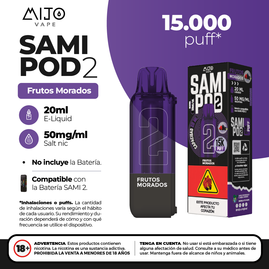 Mijo Sami Pod Frutos Morados 15.000 Puffs