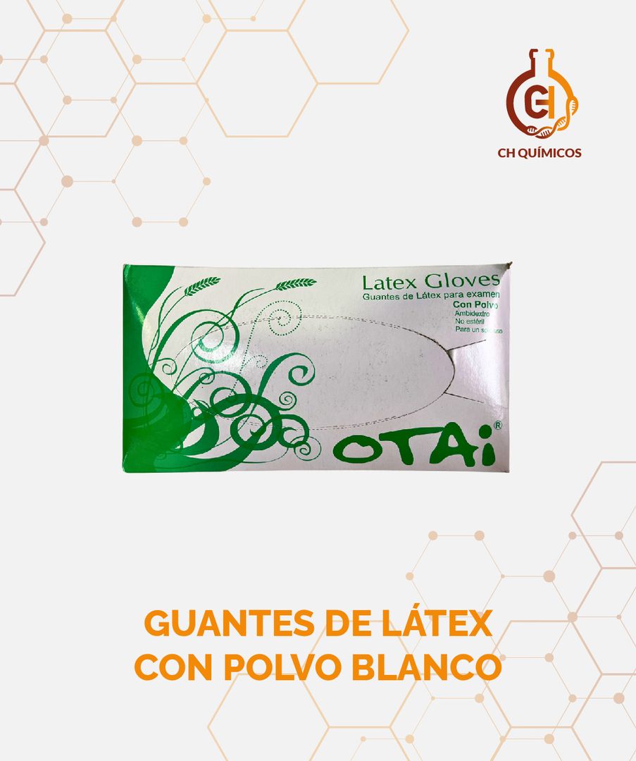 GUANTES DE LÁTEX CON POLVO BLANCO