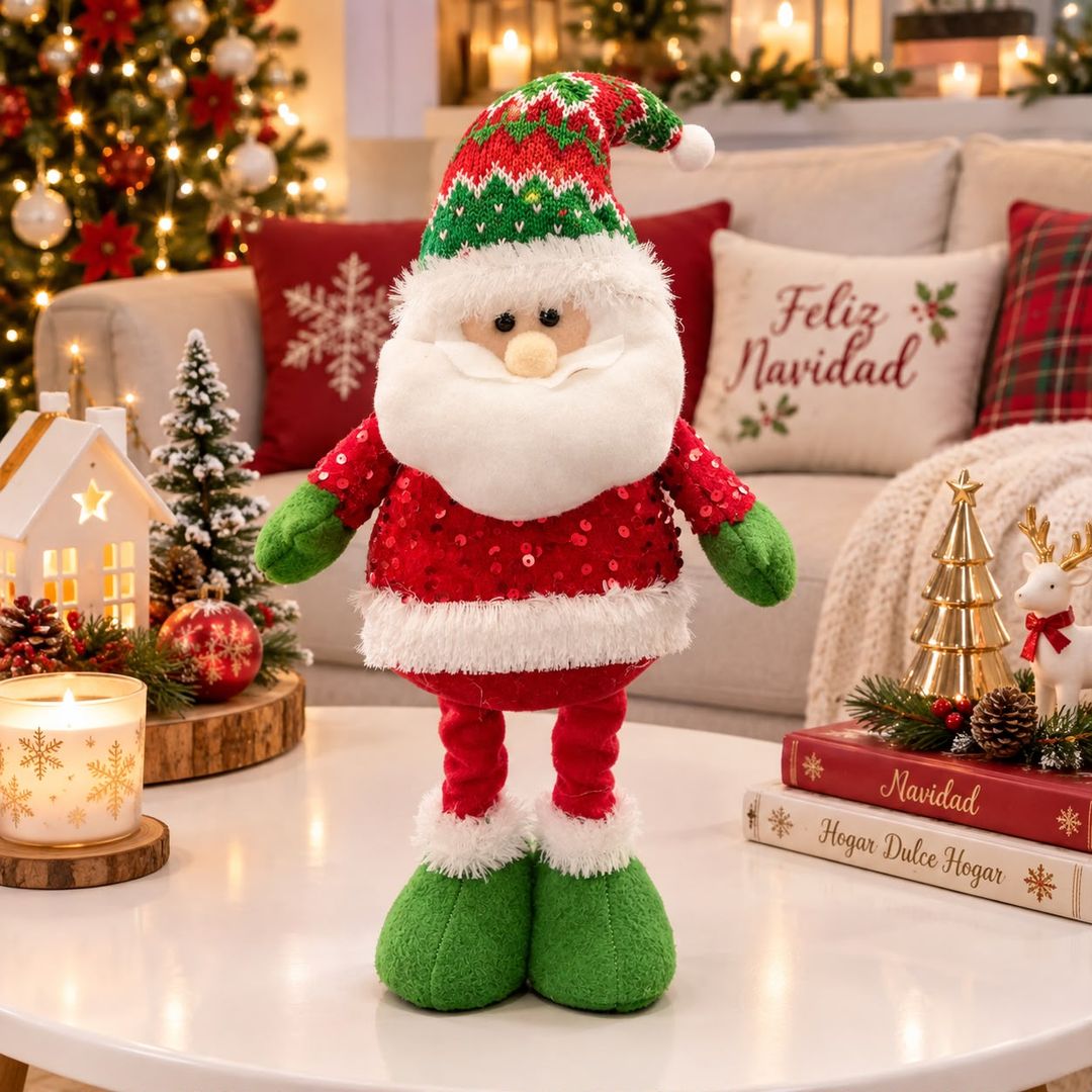 DECORACIÓN NAVIDEÑA SANTA Y MUÑECO DE NIEVE 