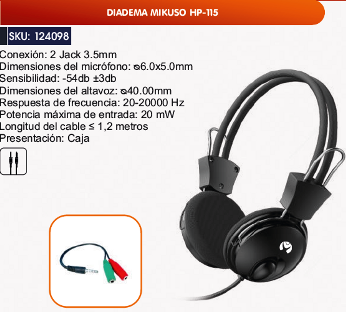 DIADEMA MIKUSO HP-115