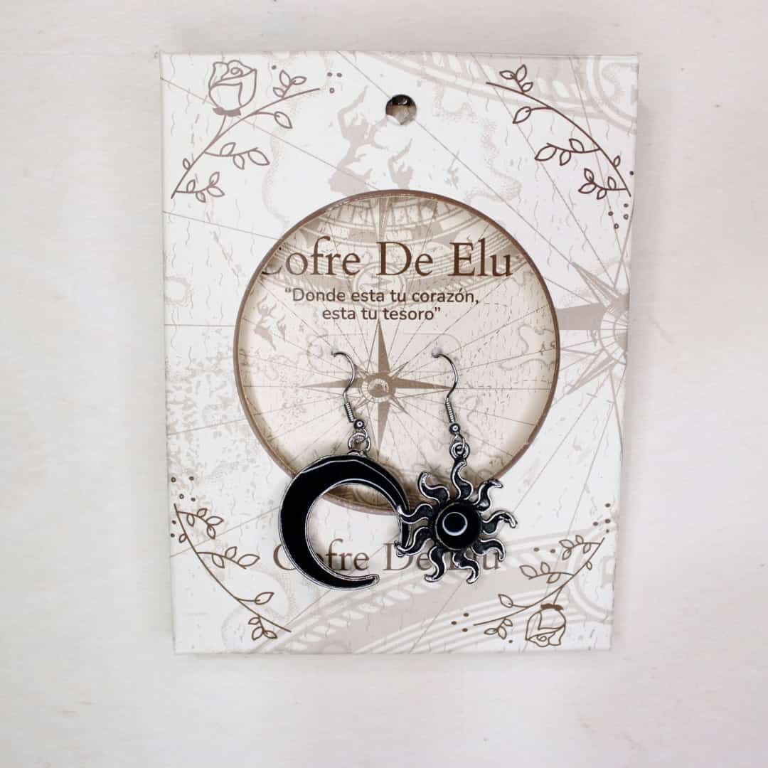 ARETES SOL Y LUNA RESINA 
