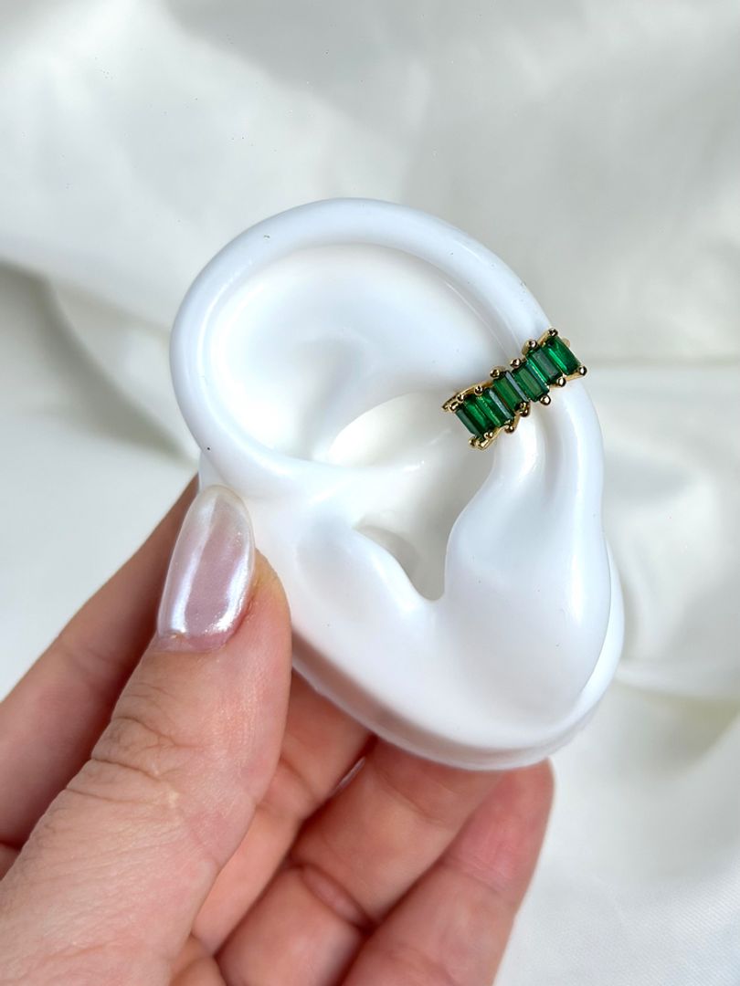 Earcuff cuadros esmeralda 